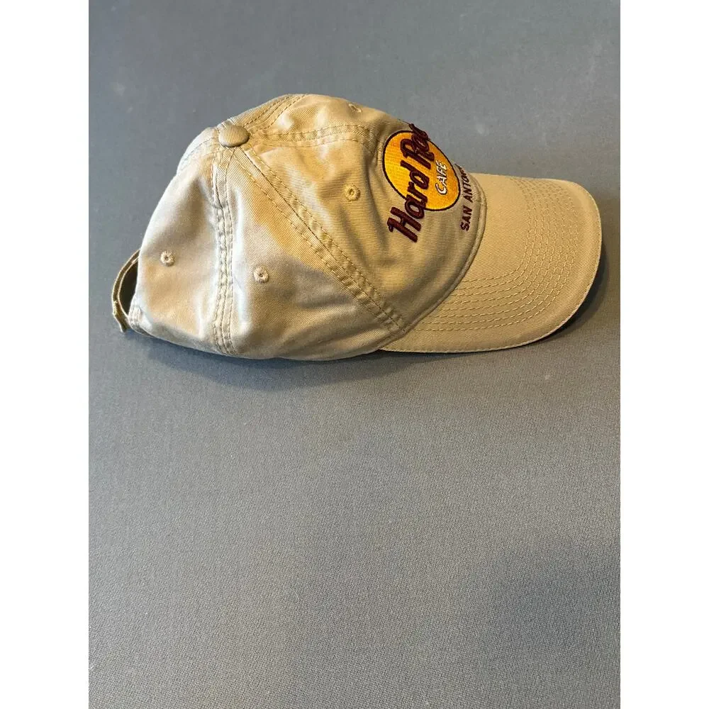 Hard Rock Cafe San Antonio The Game Khaki Strapback Hat All Is One 100% Cotton